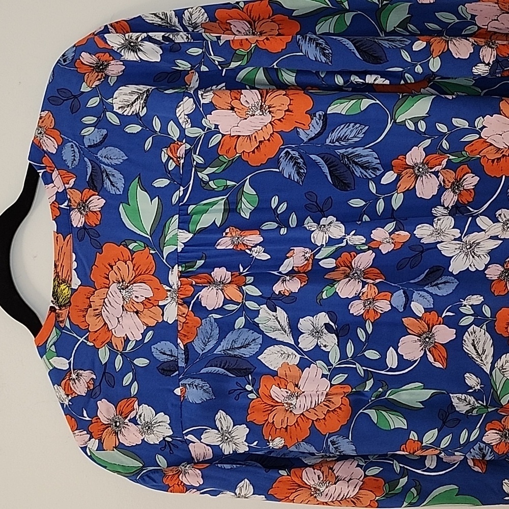 Anthropologie Blue Floral Tie-Front Blouse - Picture 13 of 16